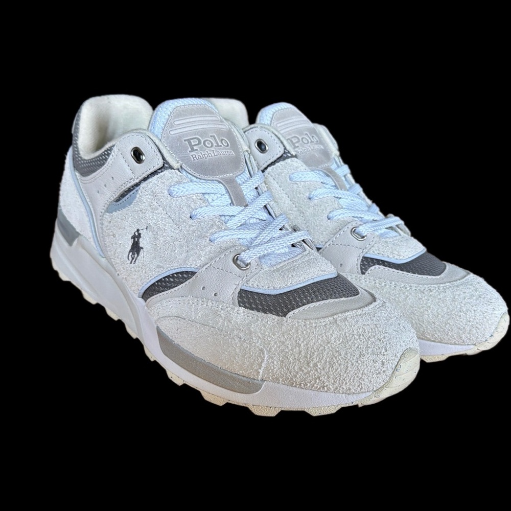 Polo by Ralph Lauren Men's White and Gray Suede Sneakers NWOT
